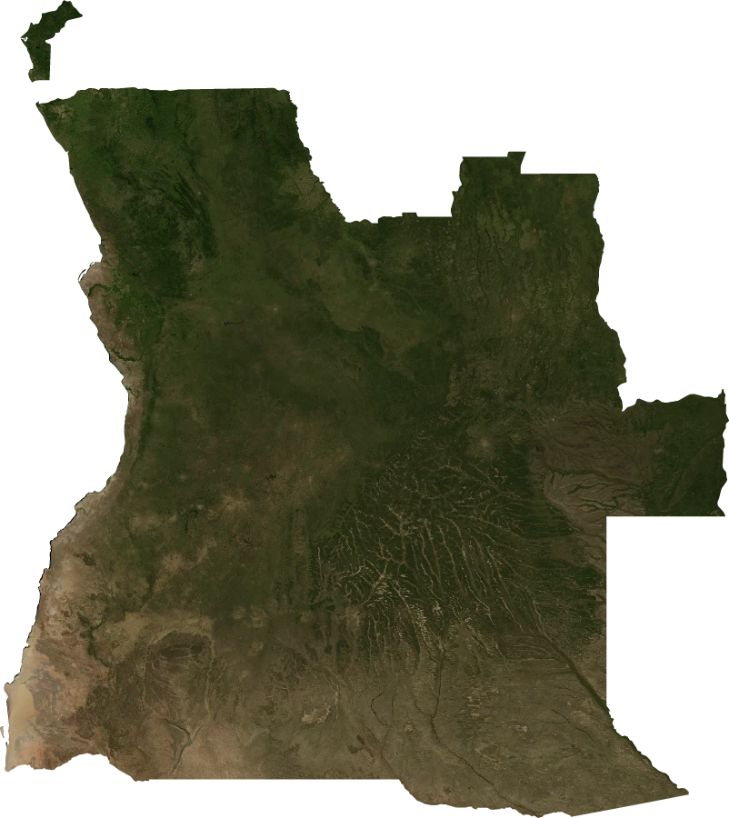 Angola, Annual mean 2004: NASA imagery clipped to the regional boundary