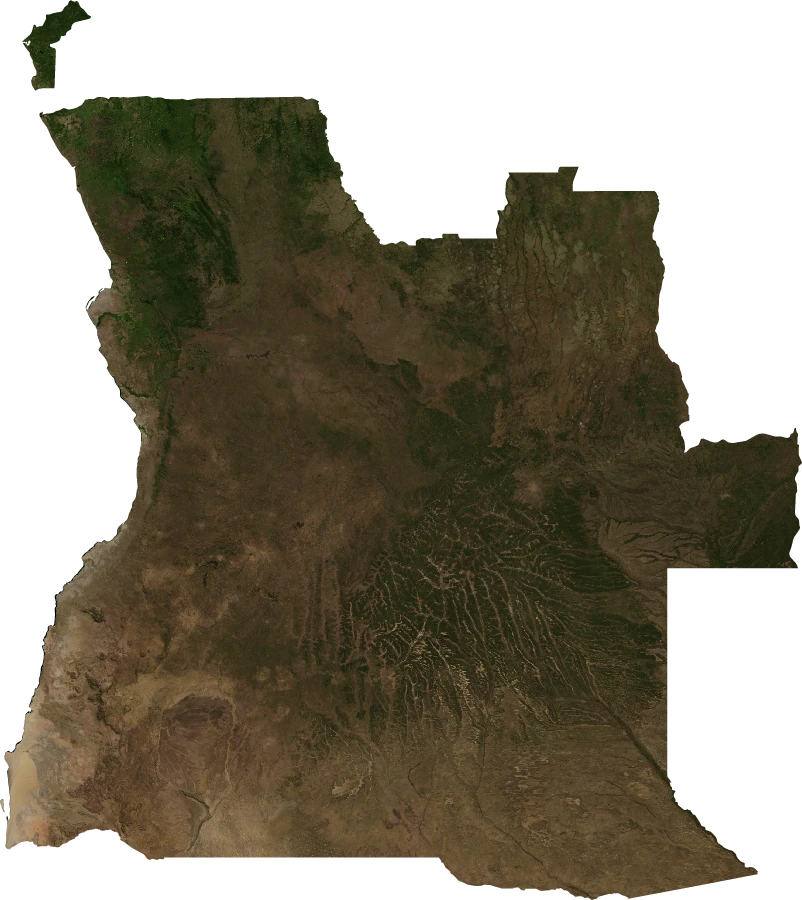 Angola, July 2004: NASA imagery clipped to the regional boundary