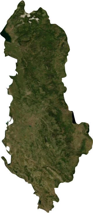 Albania, July 2004: NASA imagery clipped to the regional boundary