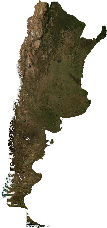 Argentina, July 2004: NASA imagery clipped to the regional boundary