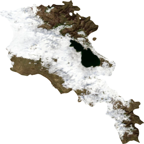 Armenia, January 2004: NASA imagery clipped to the regional boundary