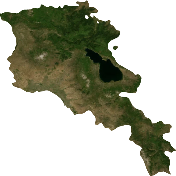 Armenia, July 2004: NASA imagery clipped to the regional boundary