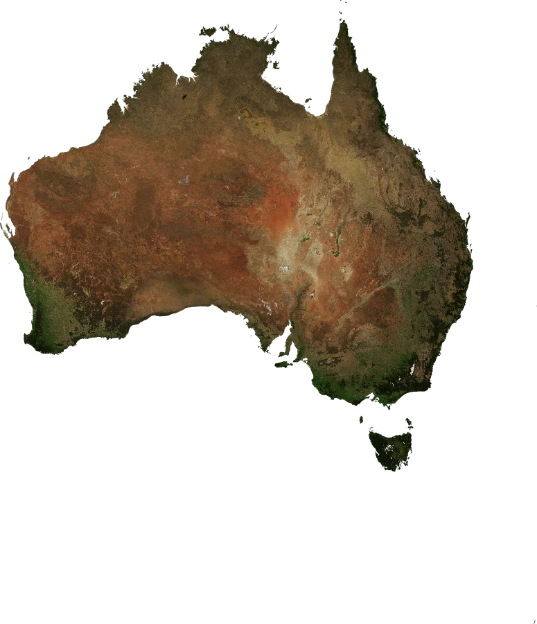 Australia, July 2004: NASA imagery clipped to the regional boundary