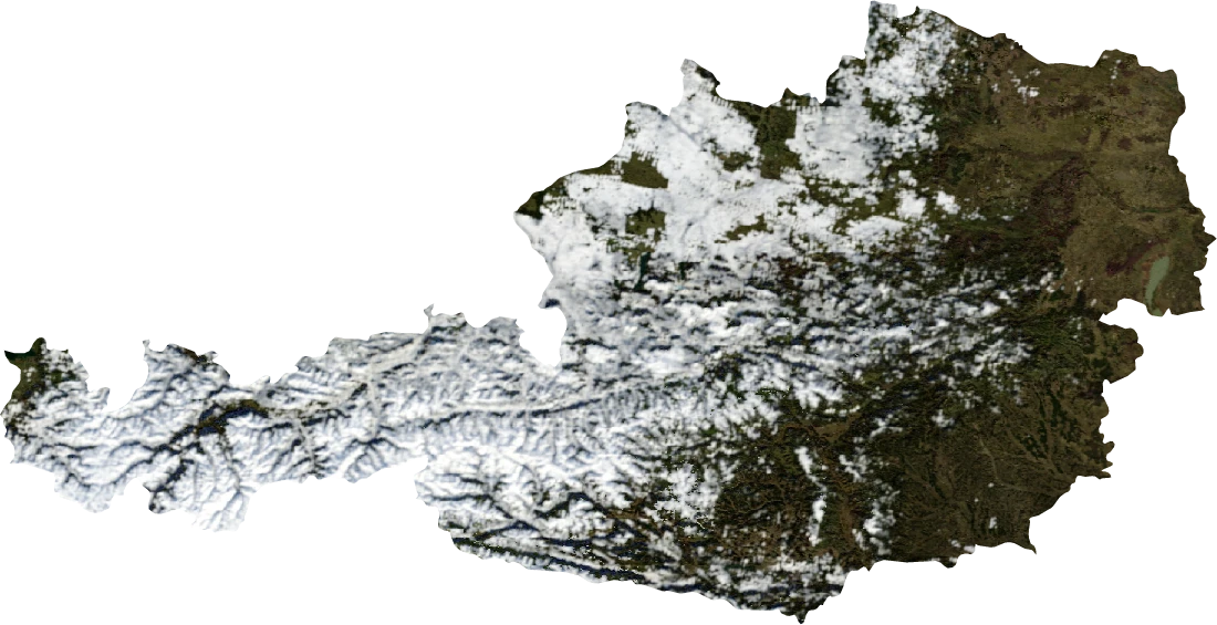 Austria, January 2004: NASA imagery clipped to the regional boundary