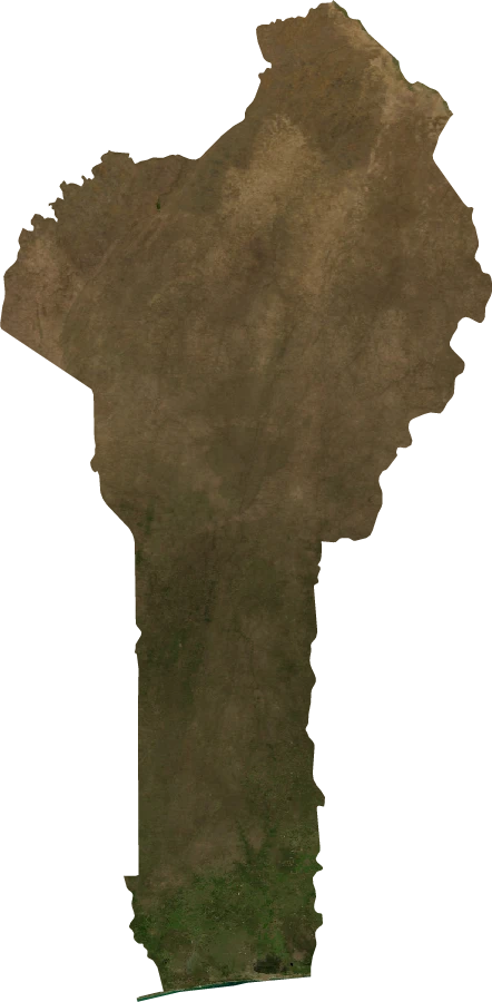 Benin, January 2004: NASA imagery clipped to the regional boundary