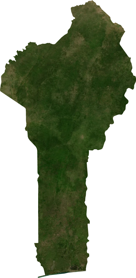 Benin, July 2004: NASA imagery clipped to the regional boundary