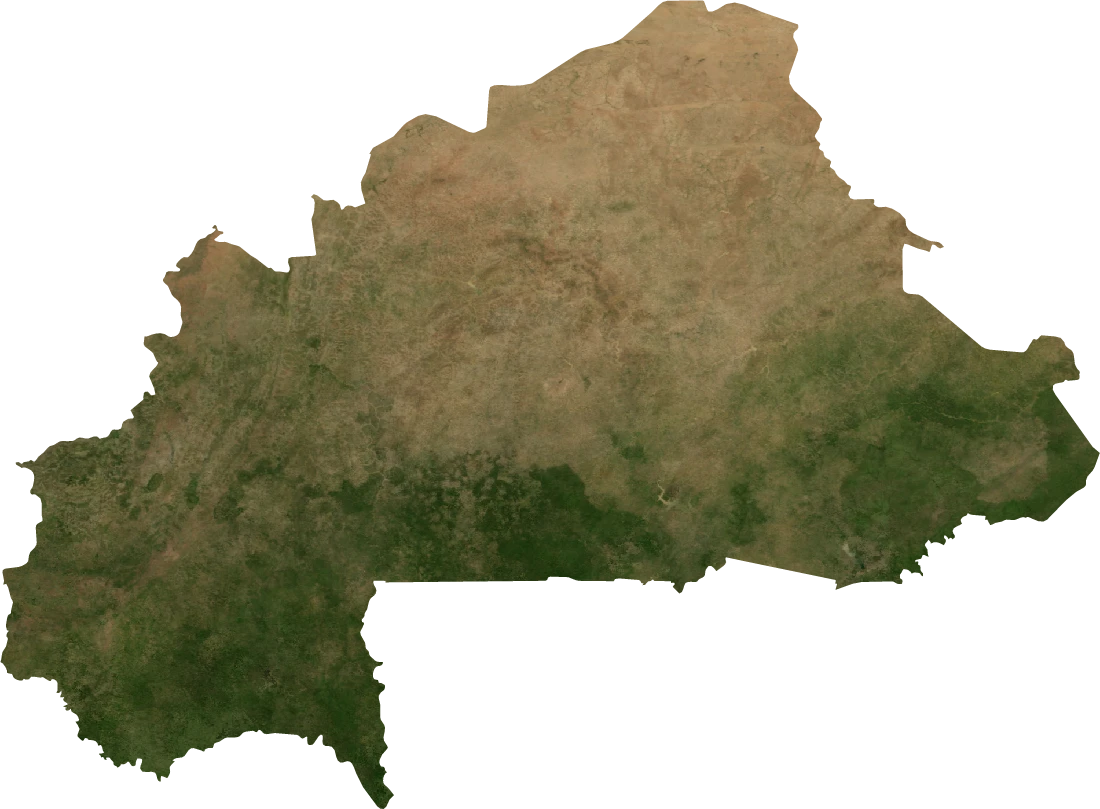 Burkina Faso, July 2004: NASA imagery clipped to the regional boundary