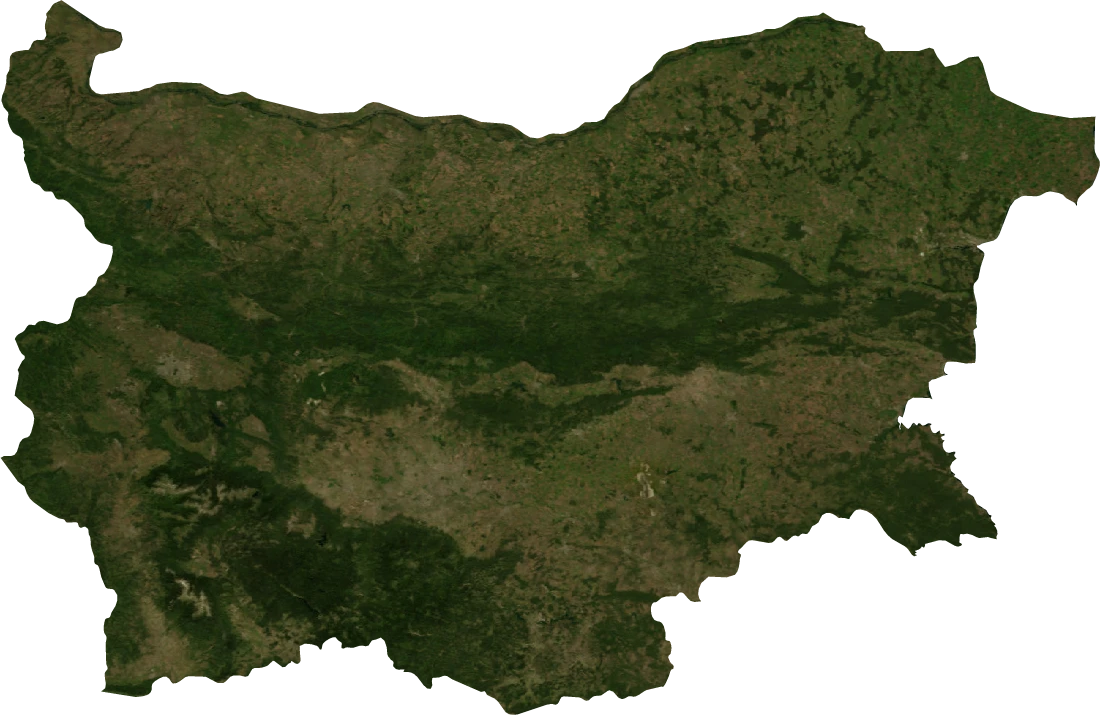 Bulgaria, July 2004: NASA imagery clipped to the regional boundary