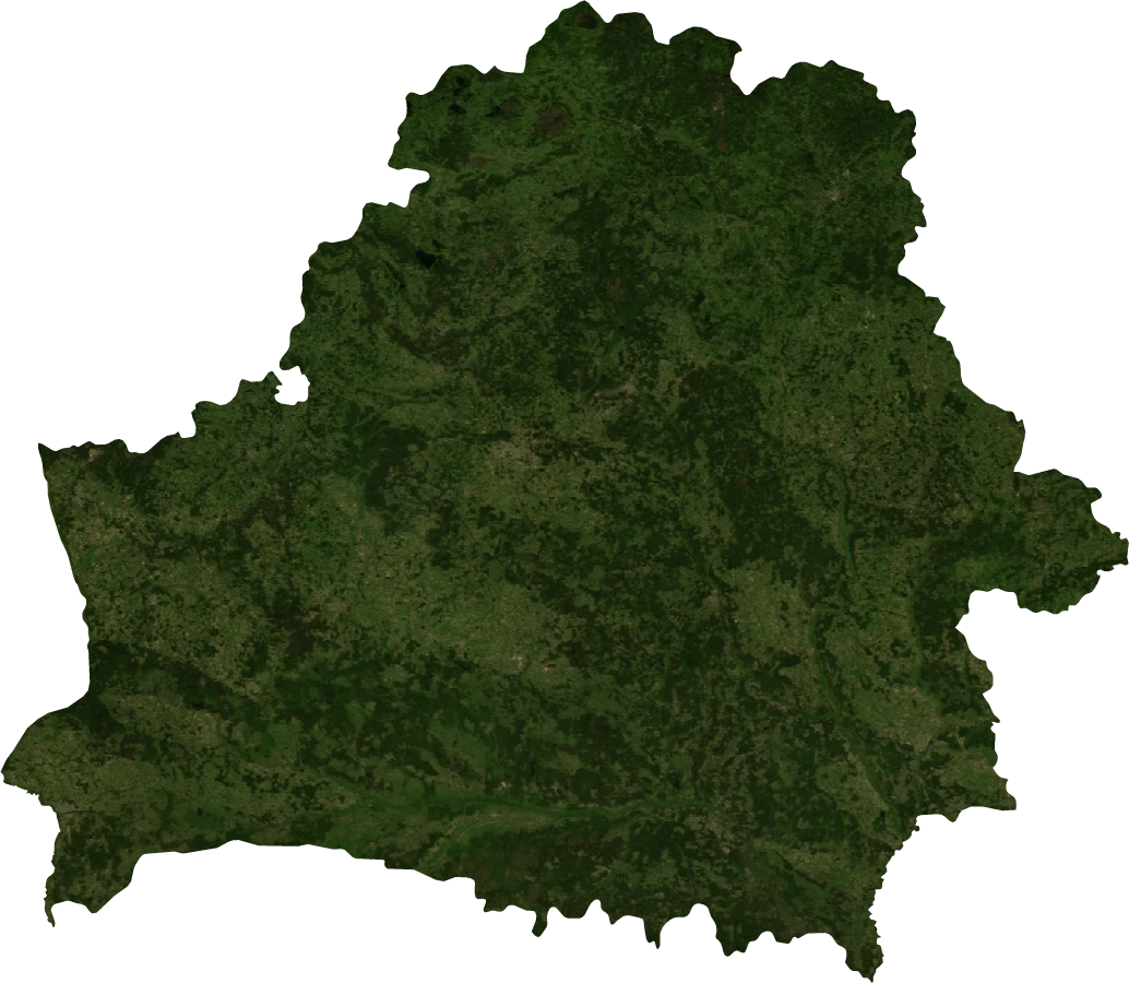 Belarus, July 2004: NASA imagery clipped to the regional boundary