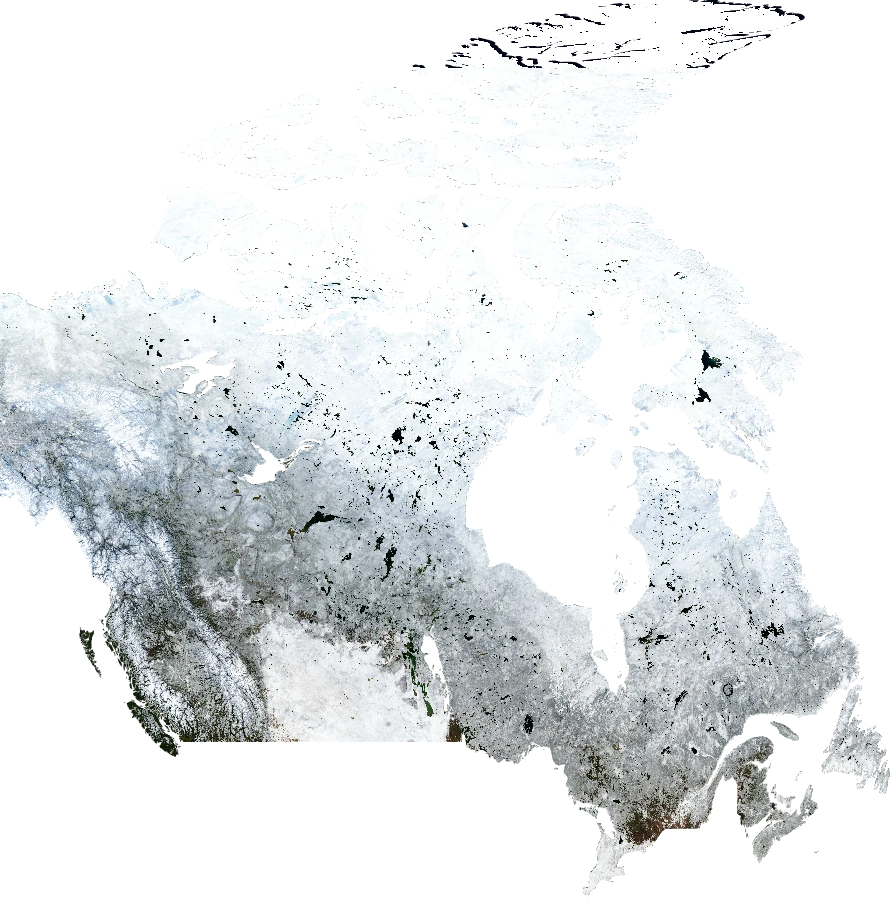 Canada, January 2004: NASA imagery clipped to the regional boundary