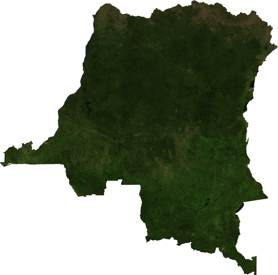 Democratic Republic of the Congo, January 2004: NASA imagery clipped to the regional boundary