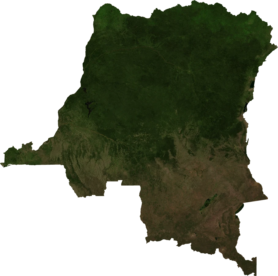 Democratic Republic of the Congo, July 2004: NASA imagery clipped to the regional boundary