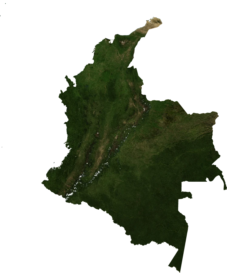 Colombia, July 2004: NASA imagery clipped to the regional boundary
