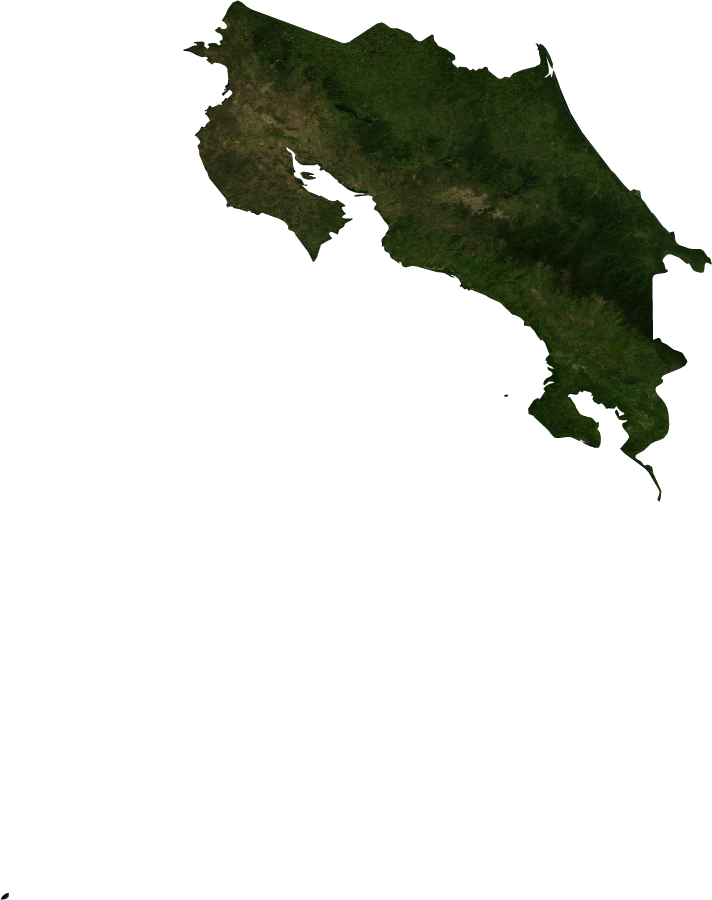 Costa Rica, January 2004: NASA imagery clipped to the regional boundary