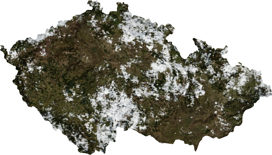 Czech Republic, January 2004: NASA imagery clipped to the regional boundary
