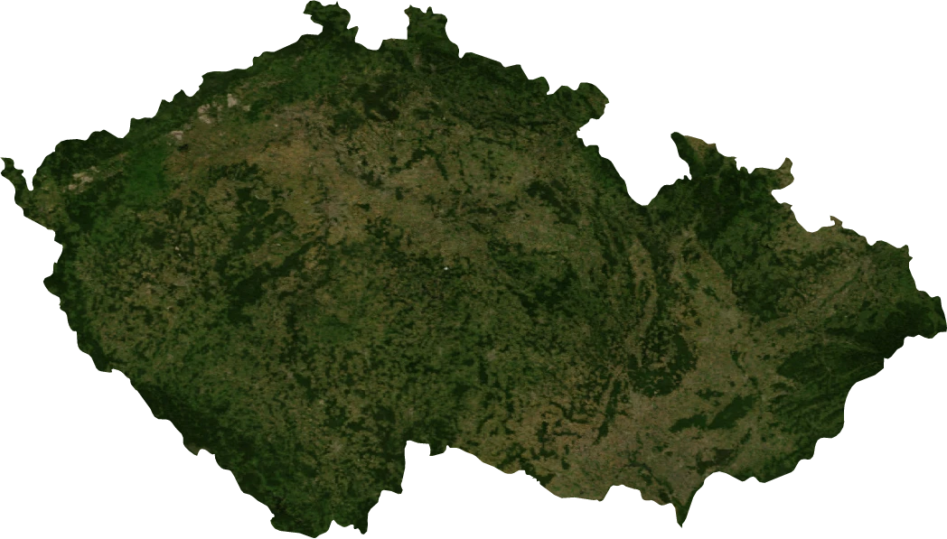 Czech Republic, July 2004: NASA imagery clipped to the regional boundary