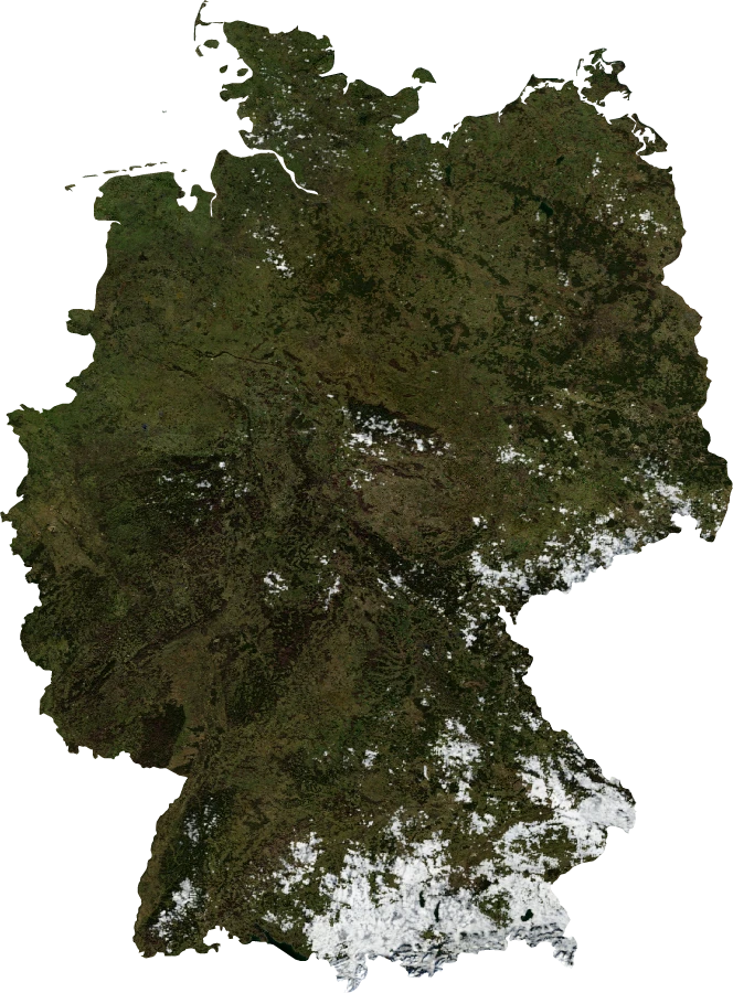 Germany, January 2004: NASA imagery clipped to the regional boundary