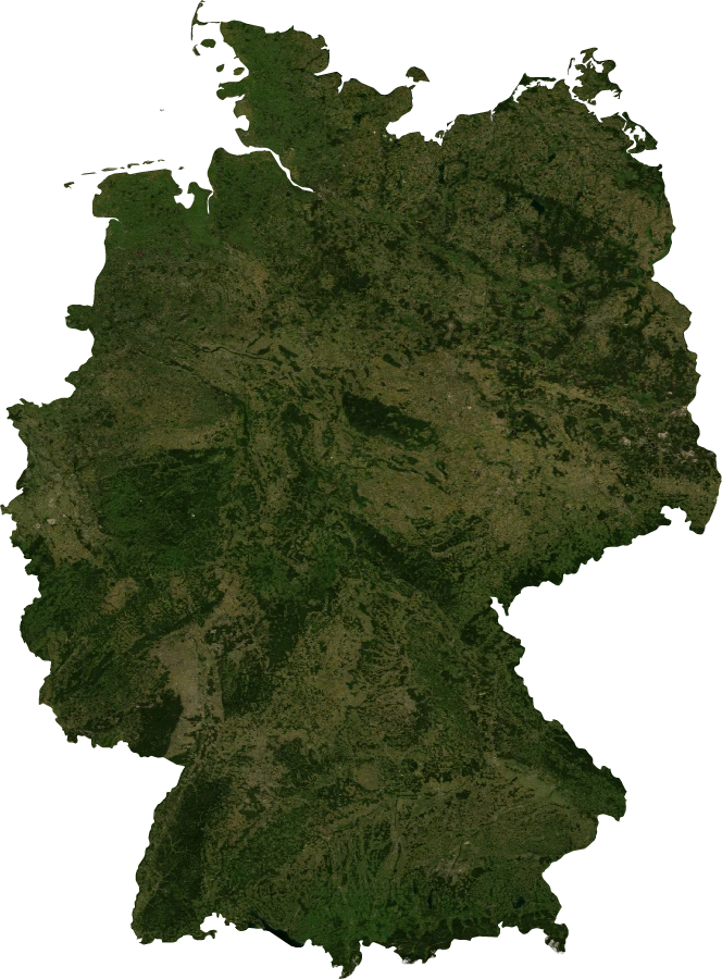 Germany, July 2004: NASA imagery clipped to the regional boundary