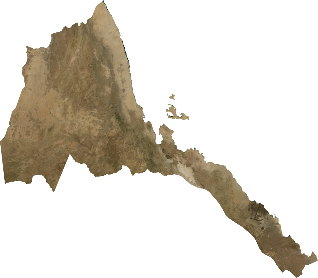 Eritrea, Annual mean 2004: NASA imagery clipped to the regional boundary
