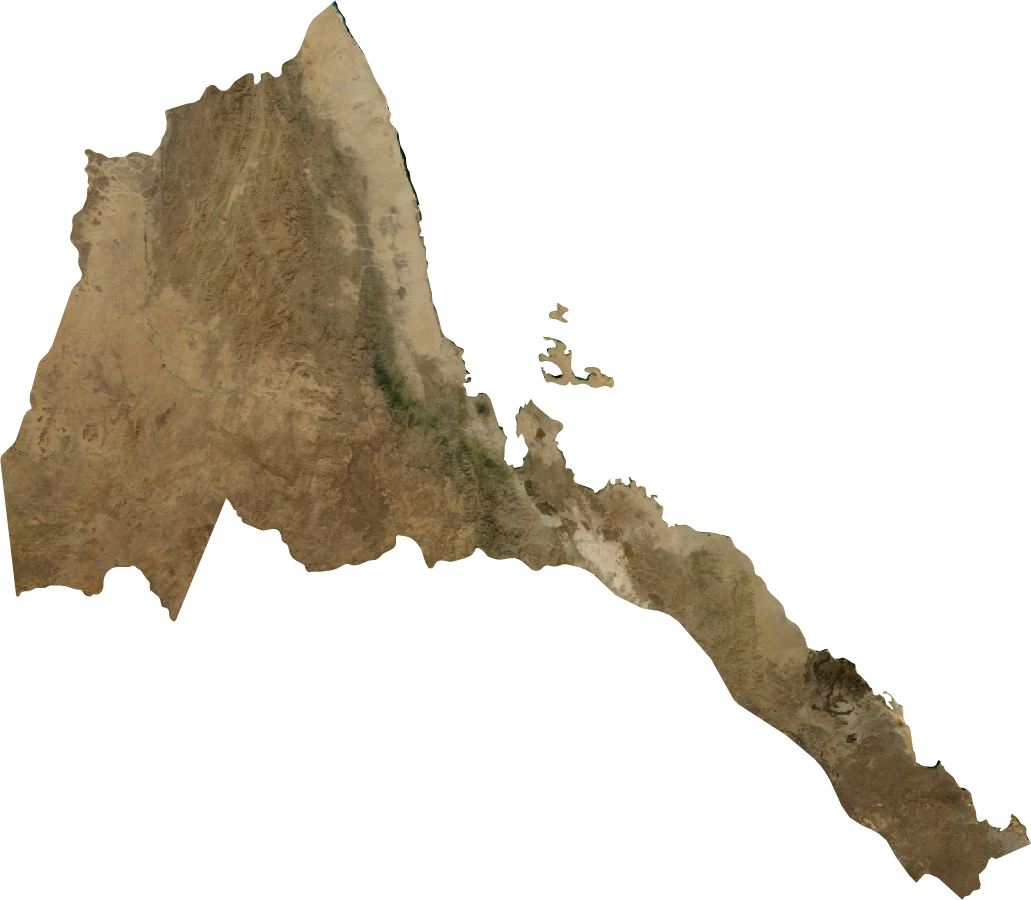 Eritrea, January 2004: NASA imagery clipped to the regional boundary