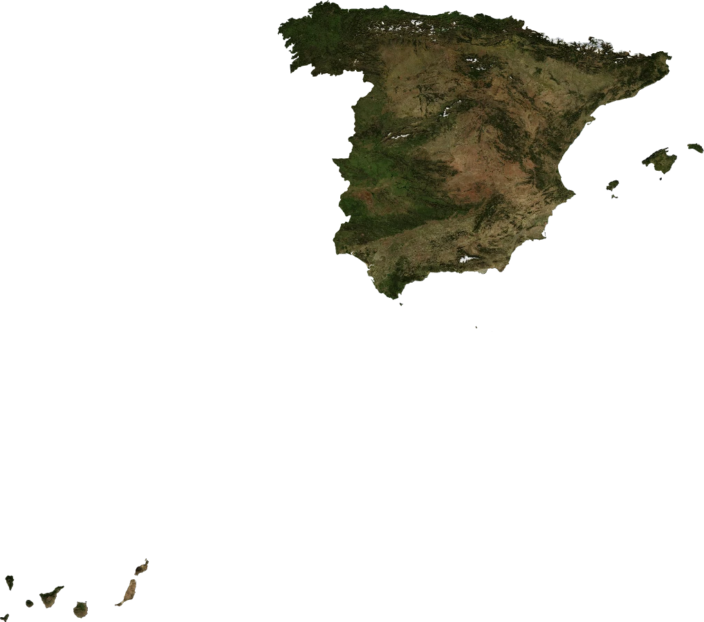 Spain, January 2004: NASA imagery clipped to the regional boundary