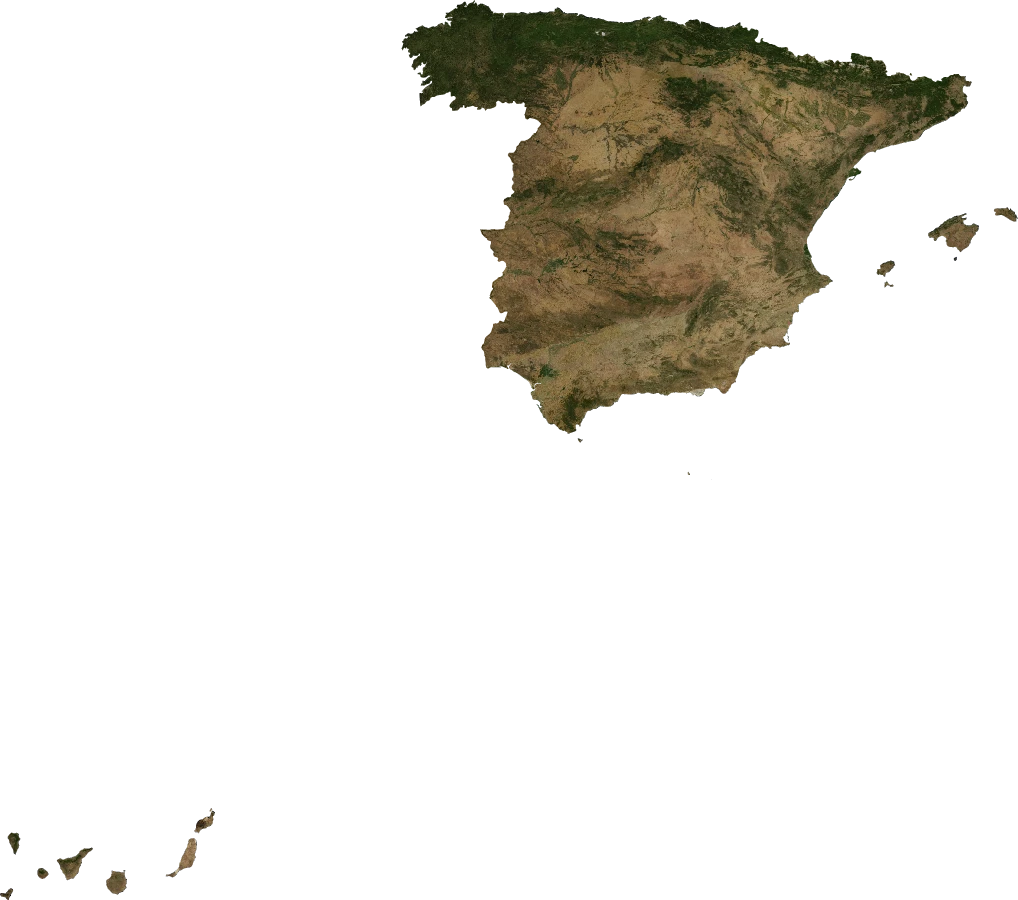 Spain, July 2004: NASA imagery clipped to the regional boundary