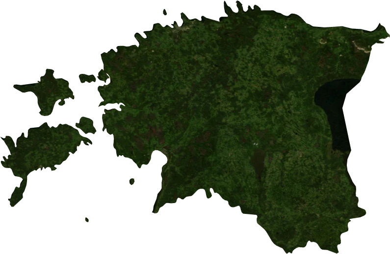 Estonia, July 2004: NASA imagery clipped to the regional boundary