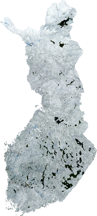 Finland, January 2004: NASA imagery clipped to the regional boundary