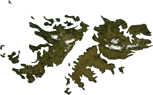 Falkland Islands, July 2004: NASA imagery clipped to the regional boundary