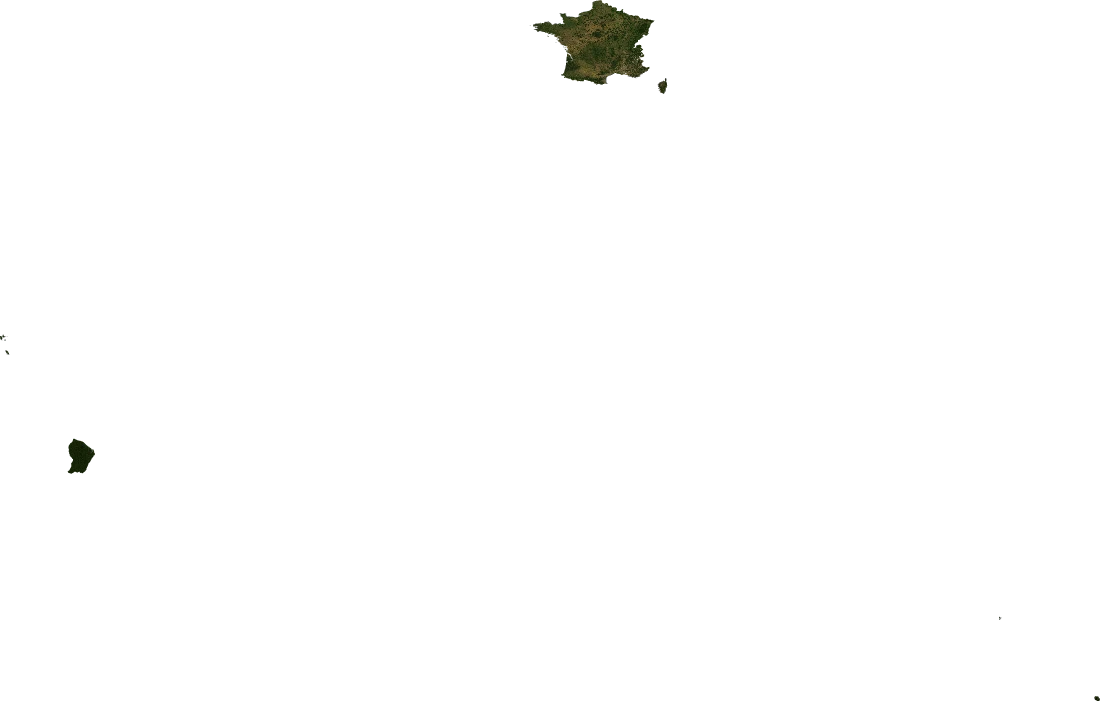 France, July 2004: NASA imagery clipped to the regional boundary