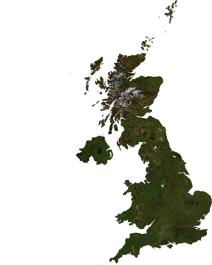 United Kingdom, January 2004: NASA imagery clipped to the regional boundary