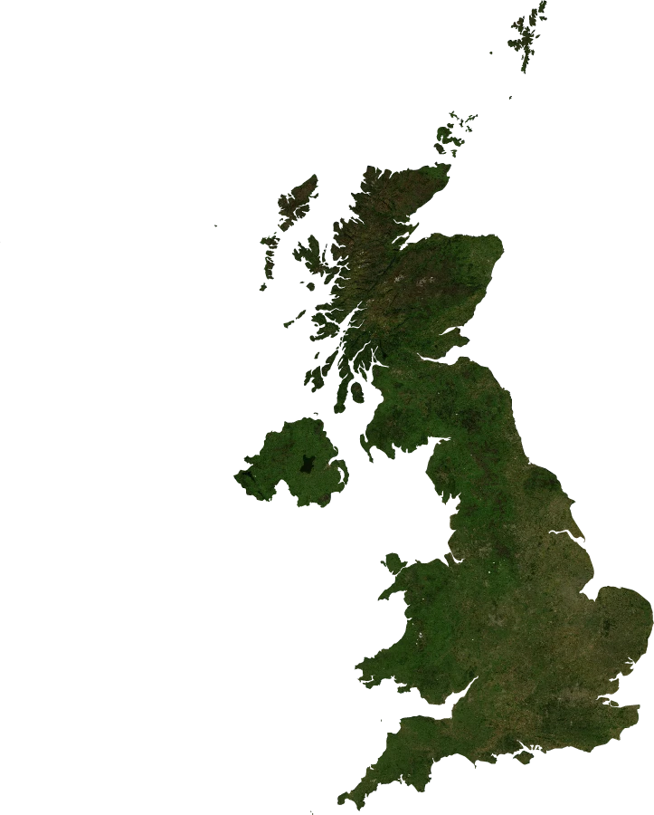 United Kingdom, July 2004: NASA imagery clipped to the regional boundary