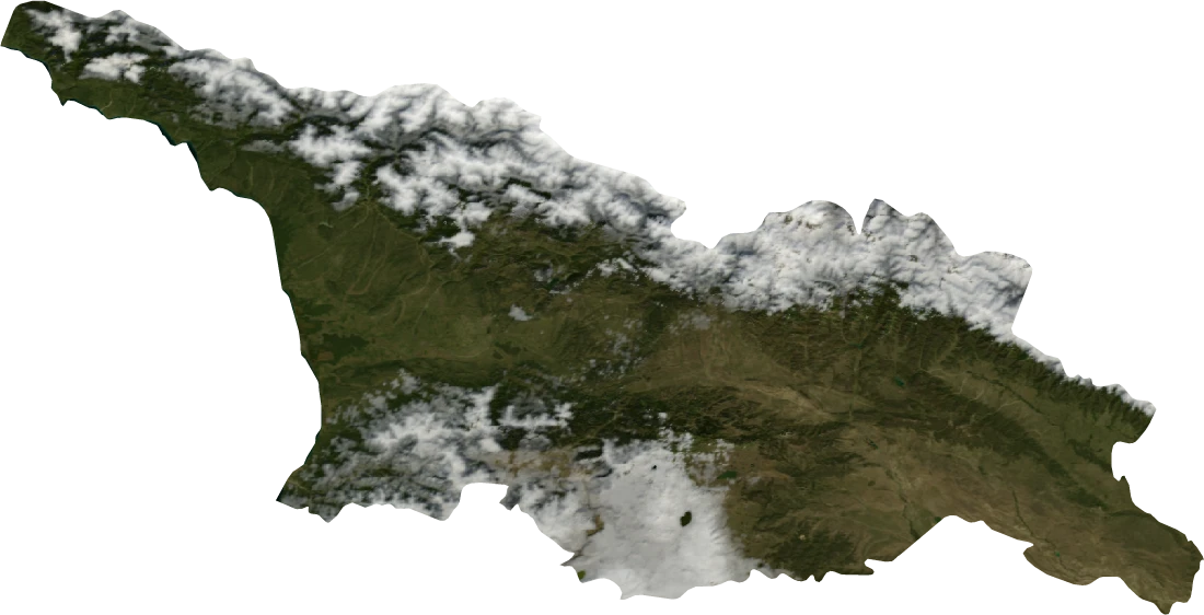 Georgia, Annual mean 2004: NASA imagery clipped to the regional boundary