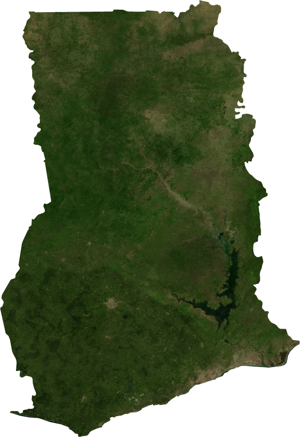 Ghana, July 2004: NASA imagery clipped to the regional boundary