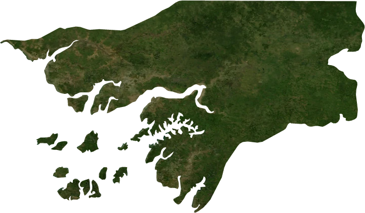 Guinea-Bissau, July 2004: NASA imagery clipped to the regional boundary