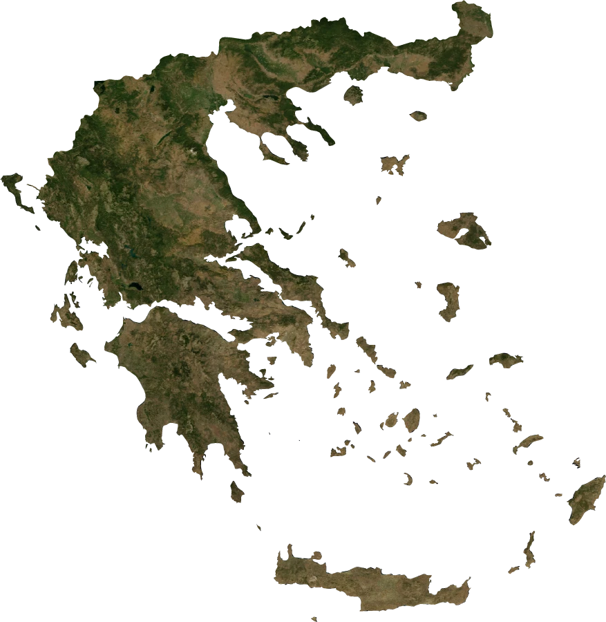 Greece, July 2004: NASA imagery clipped to the regional boundary