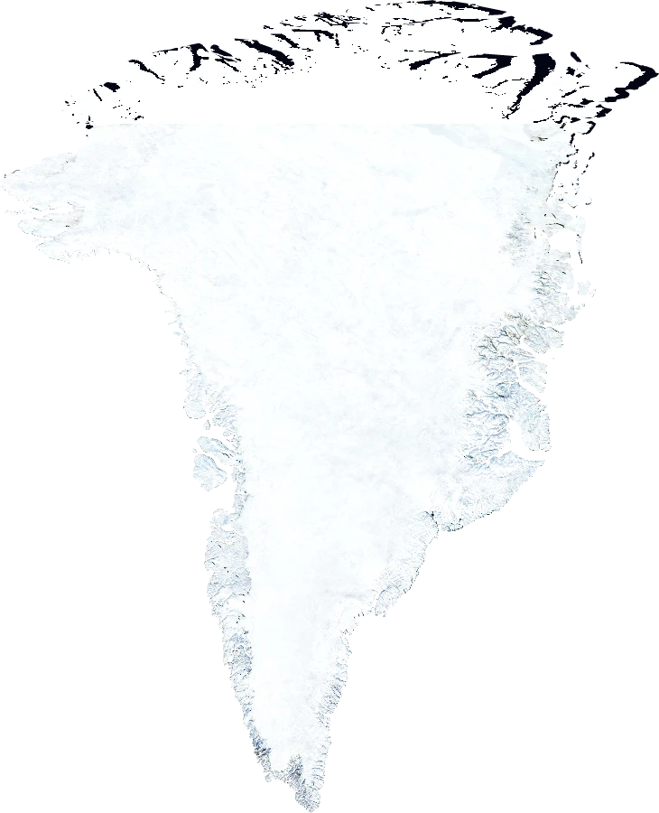 Greenland, January 2004: NASA imagery clipped to the regional boundary