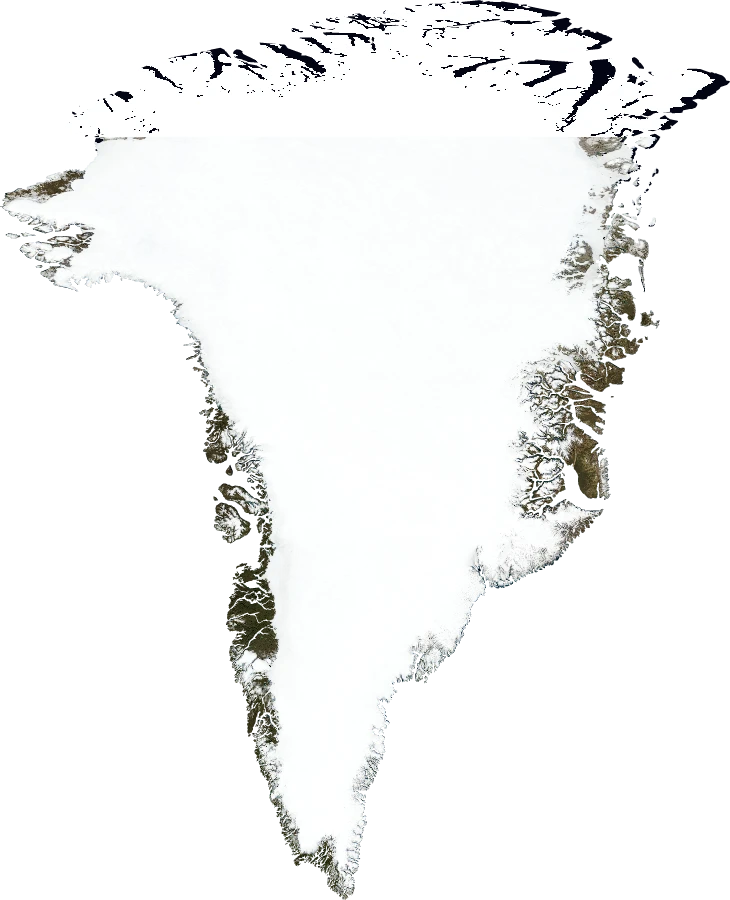 Greenland, July 2004: NASA imagery clipped to the regional boundary