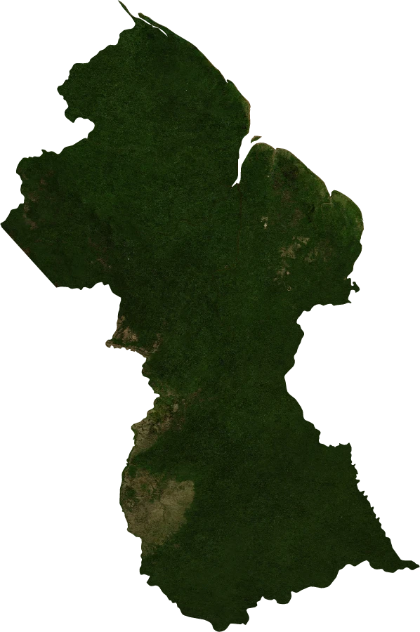 Guyana, July 2004: NASA imagery clipped to the regional boundary
