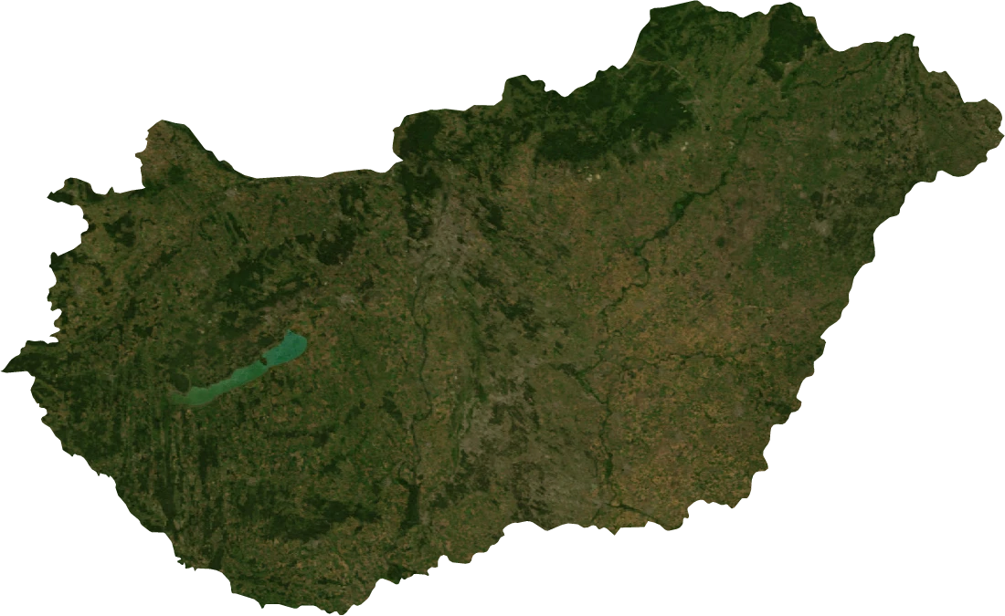 Hungary, July 2004: NASA imagery clipped to the regional boundary