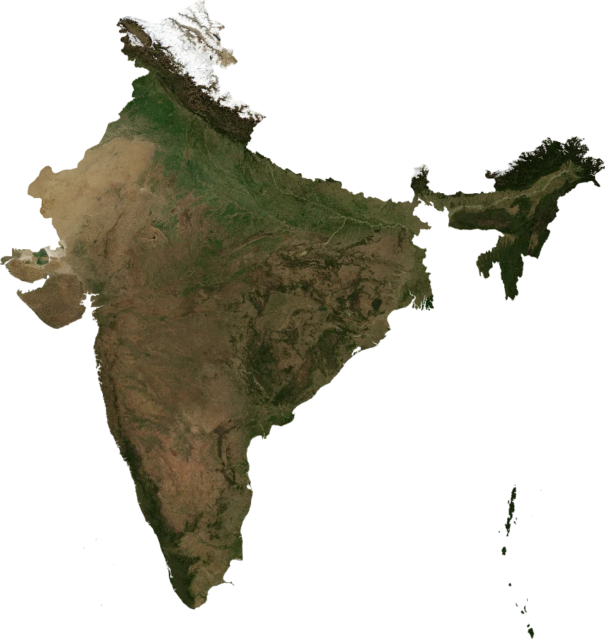 India, January 2004: NASA imagery clipped to the regional boundary