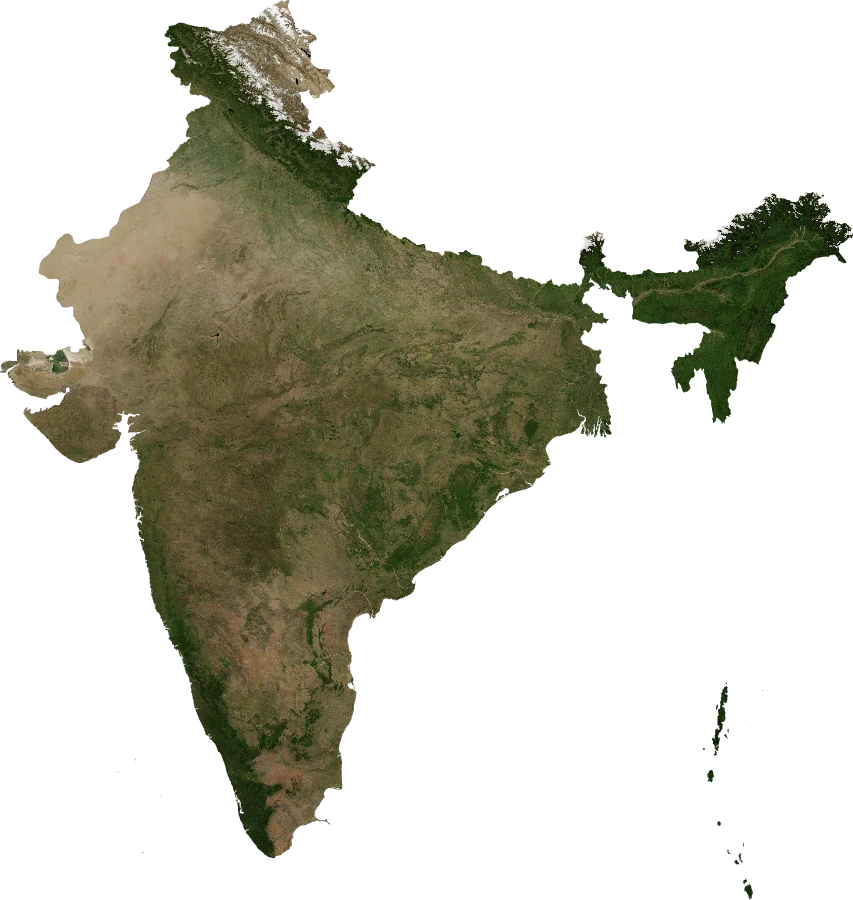 India, July 2004: NASA imagery clipped to the regional boundary