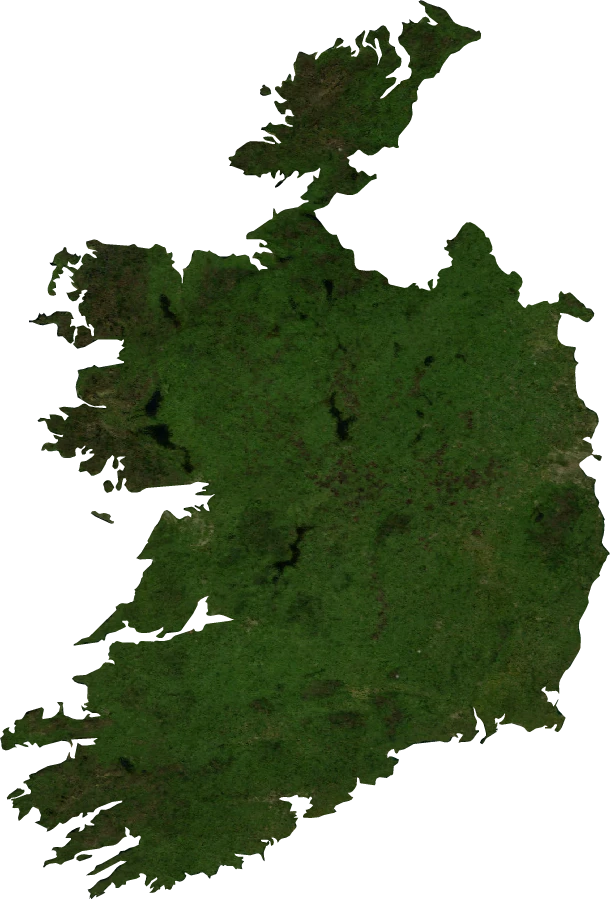 Ireland, July 2004: NASA imagery clipped to the regional boundary