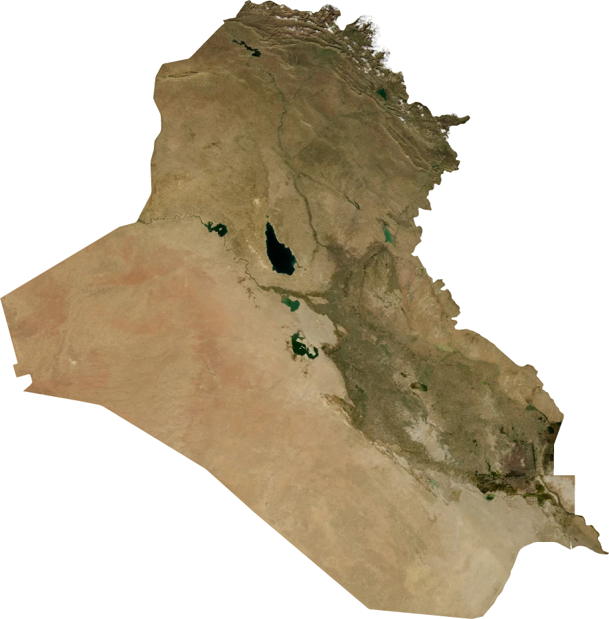Iraq, January 2004: NASA imagery clipped to the regional boundary