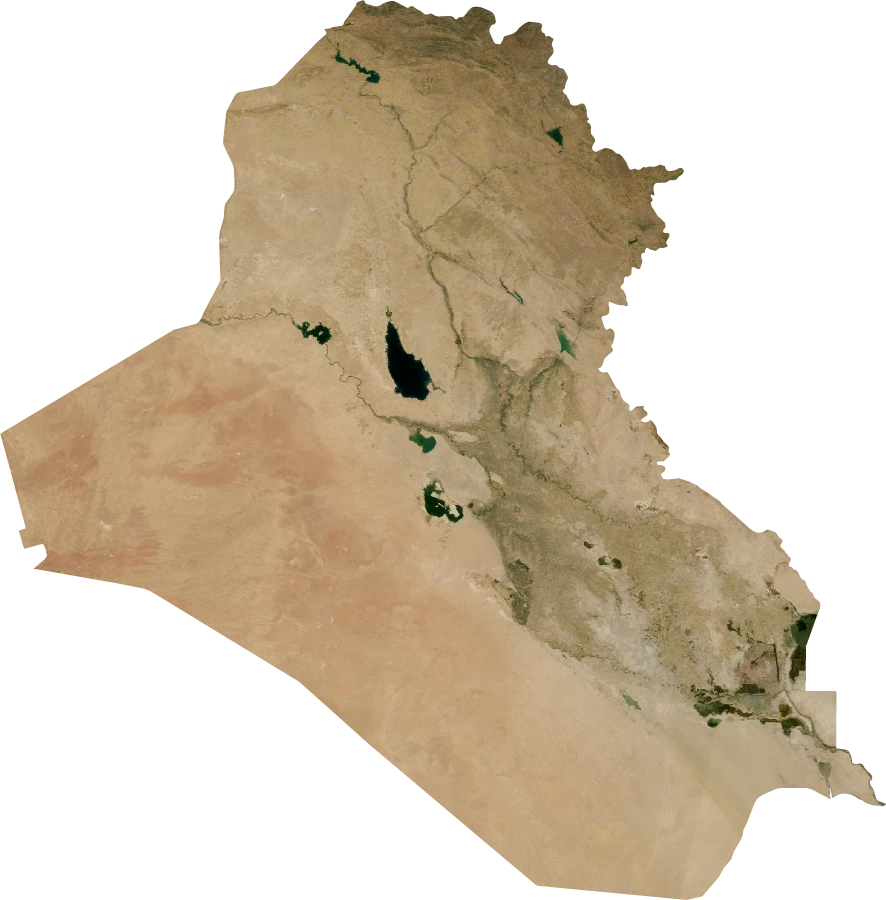 Iraq, July 2004: NASA imagery clipped to the regional boundary