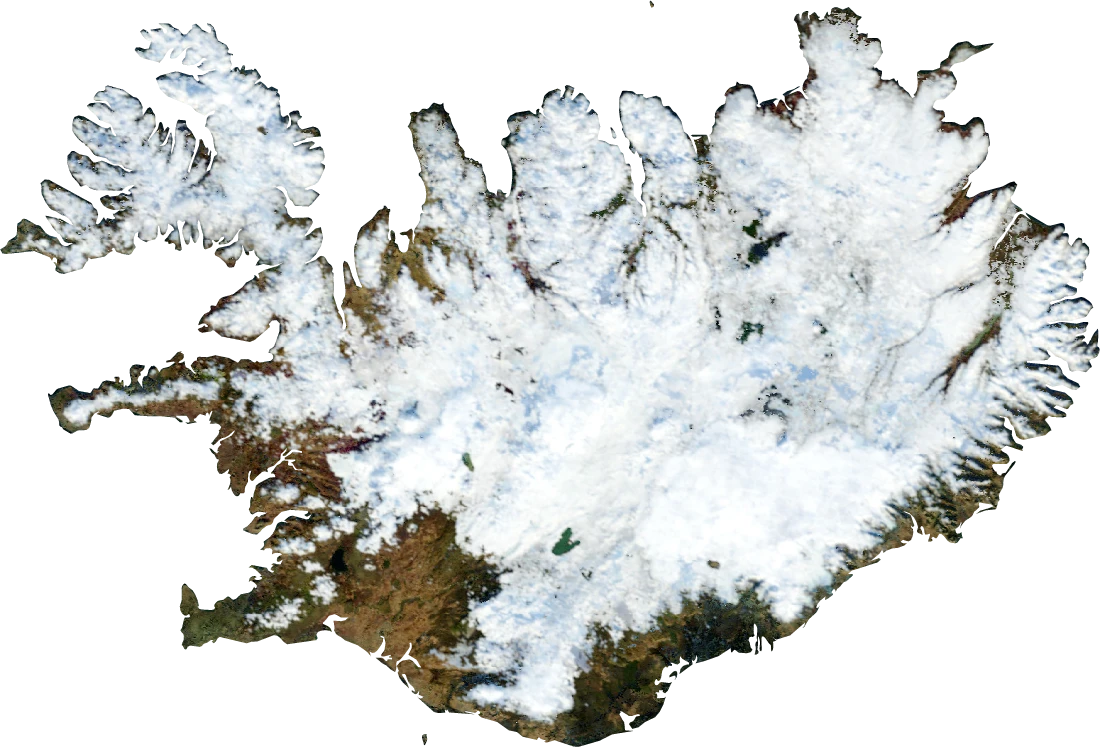 Iceland, January 2004: NASA imagery clipped to the regional boundary