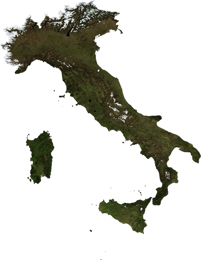 Italy, January 2004: NASA imagery clipped to the regional boundary