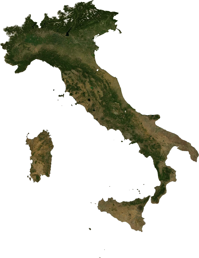 Italy, July 2004: NASA imagery clipped to the regional boundary