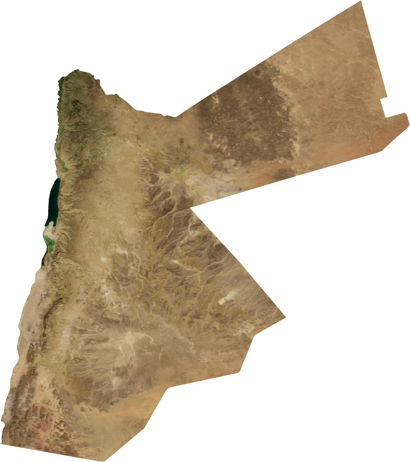 Jordan, January 2004: NASA imagery clipped to the regional boundary