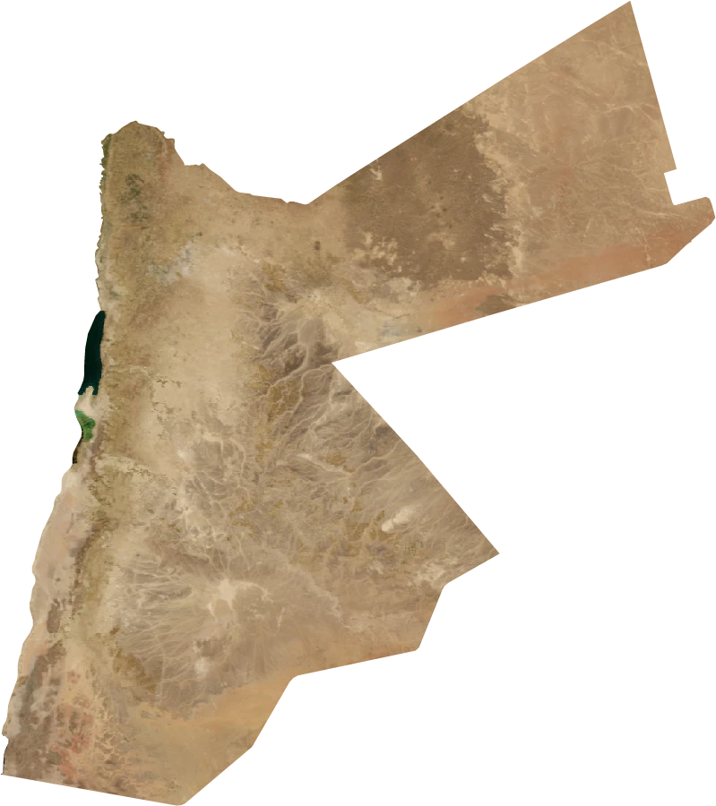 Jordan, July 2004: NASA imagery clipped to the regional boundary